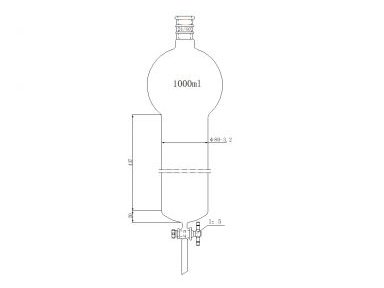 MSE PRO Chromatography Column with Storage Ball, 24/40, φ80mm, Effective Length 457mm, Storage Ball: 1000mL