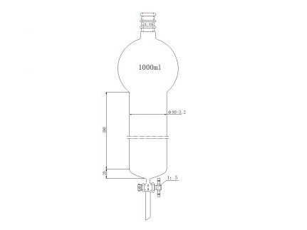 MSE PRO Strengthened Port, with Storage Ball Chromatography Column, 24/40, φ80mm, Effective Length 610mm, Storage Ball: 1000mL