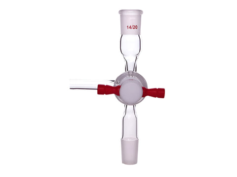 MSE PRO Suction Conversion Joint, with 2mm T-Type PTFE Valve Plug, Grinding Mouth: 14/20
