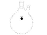 MSE PRO Thermometer Sleeve Round Bottom Flask with Rubber Cap, Capacity: 1000mL, Grinding Mouth: 14/20