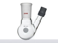 MSE PRO Thermometer Sleeve Round Bottom Flask with Rubber Cap, Capacity: 50mL, Grinding Mouth: 24/40