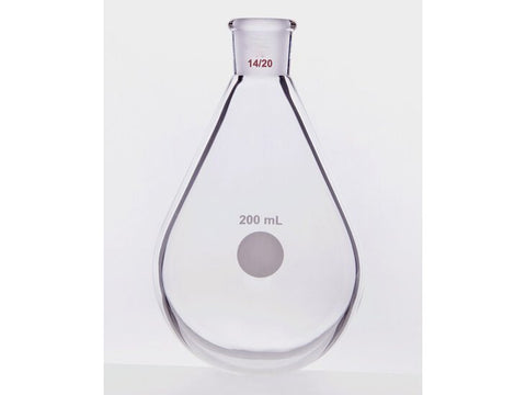MSE PRO Thick-Walled Eggplant-Shaped Bottle, High Strength, Grinding Mouth: 14/20, 200mL