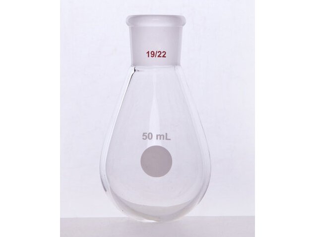 MSE PRO Thick-Walled Eggplant-Shaped Bottle, High Strength, Grinding Mouth: 19/22, 50mL
