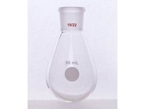 MSE PRO Thick-Walled Eggplant-Shaped Bottle, High Strength, Grinding Mouth: 19/22, 50mL