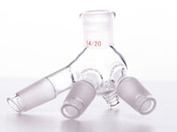 MSE PRO Three-Way Distillation Receiving Tube, with Small Nozzle, Grinding Mouth: 14/20