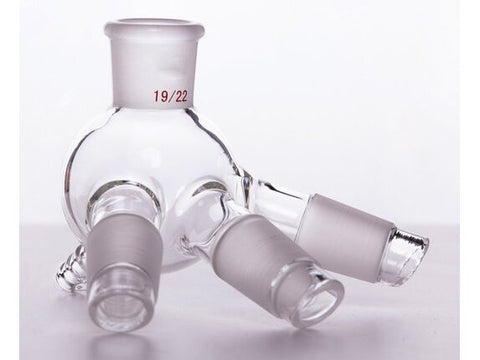 MSE PRO Three-Way Distillation Receiving Tube, with Small Nozzle, Grinding Mouth: 19/22