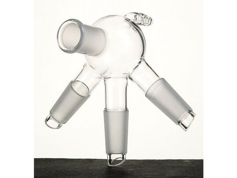 MSE PRO Three-Way Distillation Receiving Tube, with Small Nozzle, Grinding Mouth: 24/40