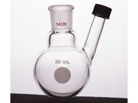 MSE PRO Two-Necked Ball Bottle with Ribbed Mouth, Grinding Mouth: 14/20, 50mL