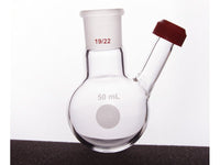 MSE PRO Two-Necked Ball Bottle with Ribbed Mouth, Grinding Mouth: 19/22, 50mL