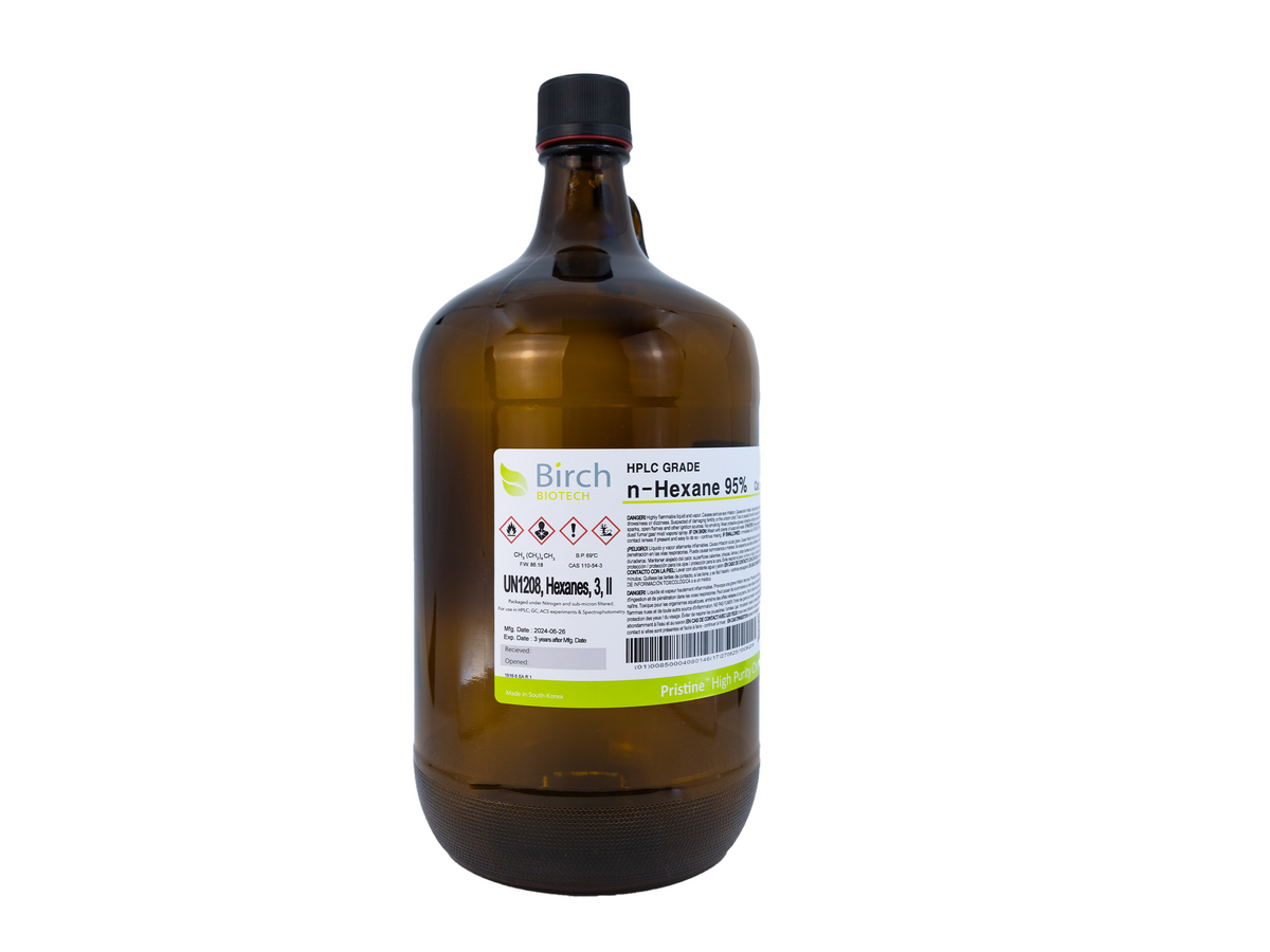 Birch Biotech PRISTINE n-Hexane 95%, HPLC Grade, Reagents, Birch Biotech, MSE Supplies