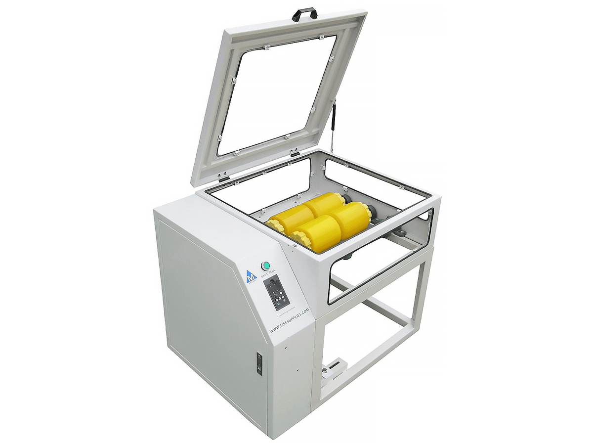 MSE PRO Roller Jar Mill with Safety Guard and Door Interlock System One Tier, 4-Jar up to 20L capacity, Ball Mills, MSE Supplies LLC, MSE Supplies