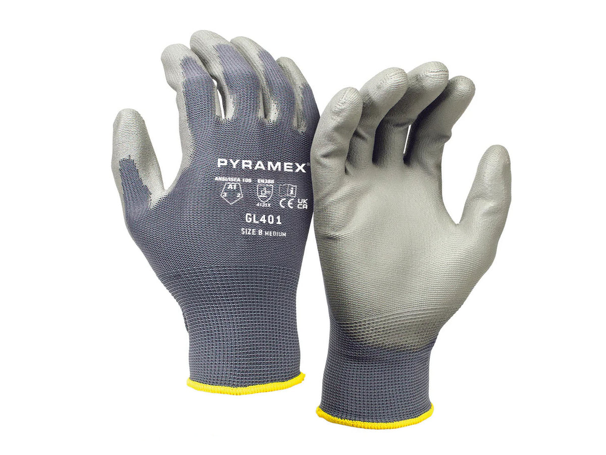 PYRAMEX Dipped GL401 - Polyurethane Gloves, PK of 12 - MSE Supplies LLC