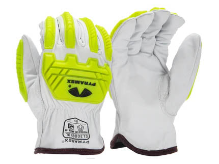 PYRAMEX Leather Driver GL3006CKB - Premium Goatskin Driver HPPE A5 Cut Level 2 Impact Gloves, PK of 12 - MSE Supplies LLC