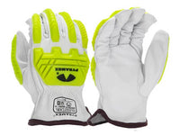 PYRAMEX Leather Driver GL3007CKB - Premium Goatskin Driver HPPE A6 Cut Level 2 Impact Gloves, PK of 12 - MSE Supplies LLC