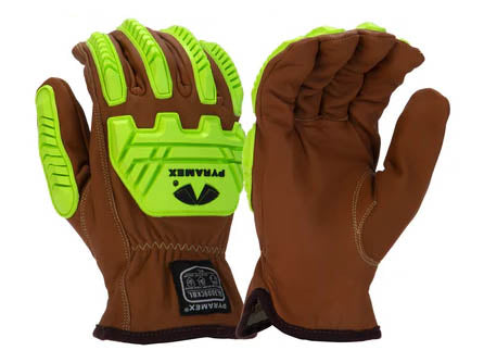 PYRAMEX Leather Driver GL3009CKB - Arc Flash Premium Goatskin Para-Aramid A4 Cut Level 2 Impact Gloves, PK of 12 - MSE Supplies LLC