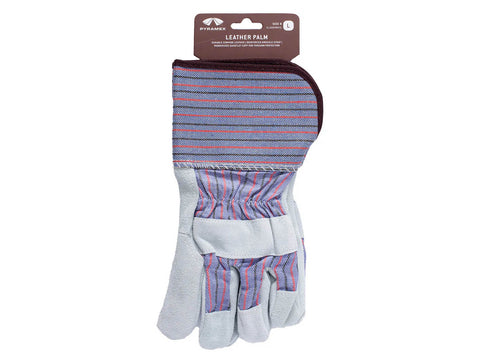 PYRAMEX Leather Palm GL1002WHT - Cowhide Gauntlet Cuff Gloves, PK of 12 - MSE Supplies LLC