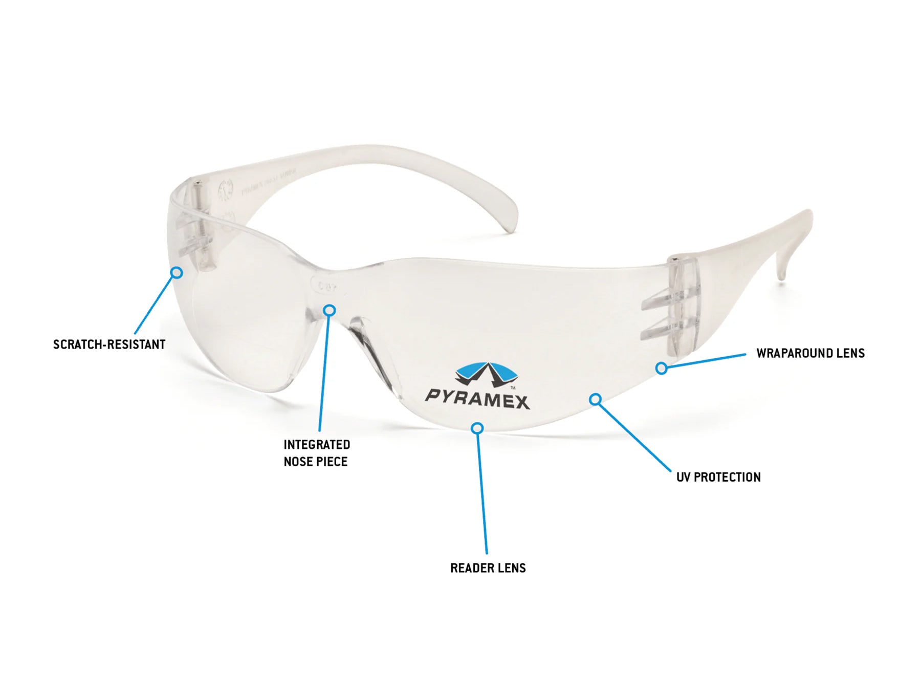 PYRAMEX Readers Intruder® Reader Safety Glasses, PK of 12 - MSE Supplies LLC