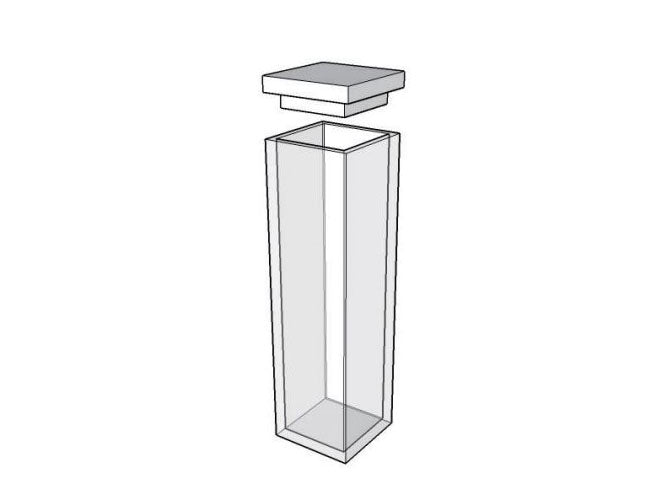 MSE PRO Standard Fluorescence Cuvettes With Lid, 40mm Path Length, ES Quartz Glass (190 nm - 2500 nm), Laboratory Spectrometers and Spectrophotometers, MSE Supplies LLC, MSE Supplies