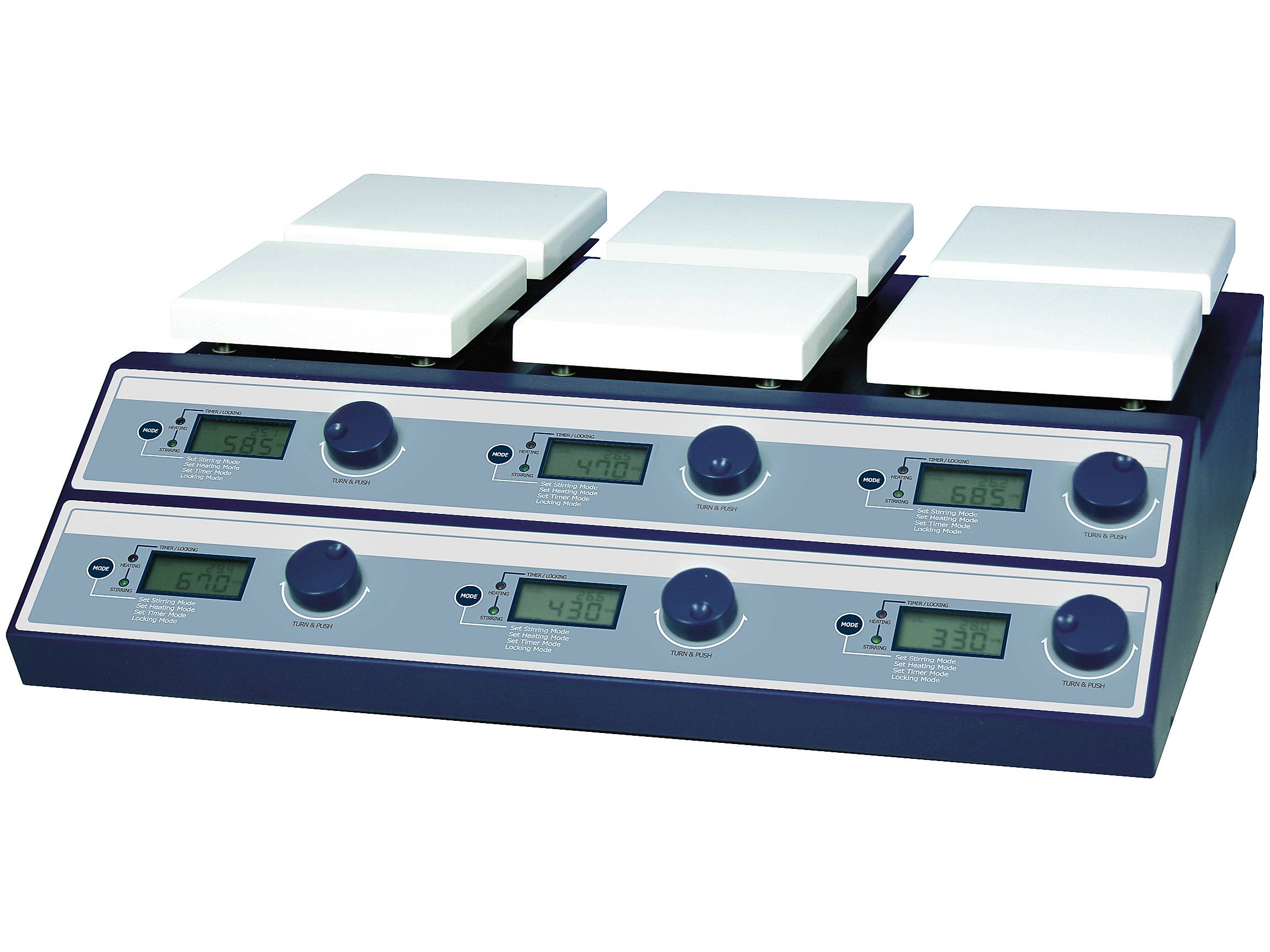 Witeg Magnetic Stirrer With Hotplate SMHS 3/6 places 350°C 1500rpm