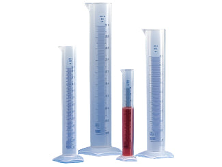 Witeg Measuring Cylinder PP 100ml Tall Form Blue Graduated