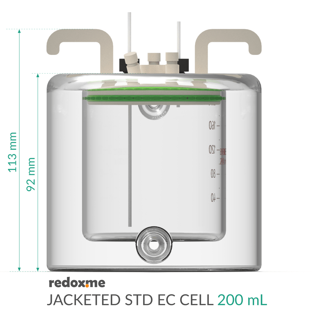 Jacketed standard electrochemical cell setup, Electrochemical Products, Redox.me, MSE Supplies