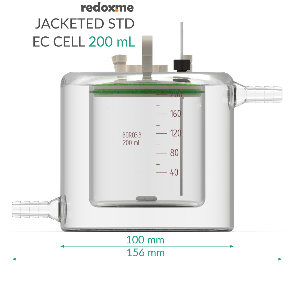 Jacketed standard electrochemical cell setup, Electrochemical Products, Redox.me, MSE Supplies