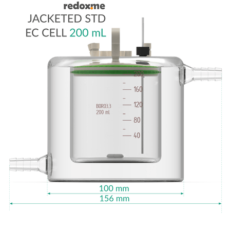 Jacketed standard electrochemical cell setup, Electrochemical Products, Redox.me, MSE Supplies