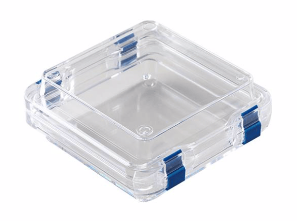 MSE PRO Plastic Membrane Box (125x125x50.4 mm) for Delicate Materials Storage, Wafer Carrier Cases, MSE Supplies LLC, MSE Supplies