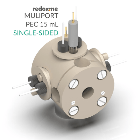 Multiport PEC 15 mL single-sided - Multiport Photo-electrochemical Cell, Electrochemical Products, Redox.me, MSE Supplies