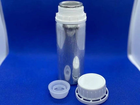 100 mL Aluminum Bottle with Plug and Cap for Chemical Storage and Shipping - MSE Supplies LLC