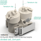 Electrosynthesis Reactor E-series/septa, 30 mm OD, divided cell, 2x4-port - MSE Supplies LLC