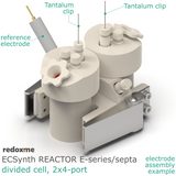 Electrosynthesis Reactor E-series/septa, 30 mm OD, divided cell, 2x4-port - MSE Supplies LLC