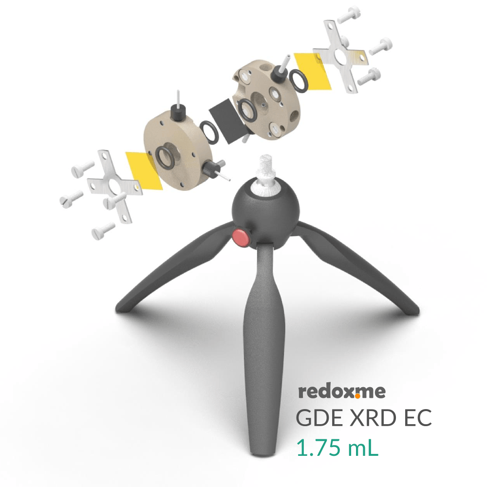 Gas Diffusion Electrode X-Ray diffraction electrochemical flow cell setup, Electrochemical Products, Redox.me, MSE Supplies