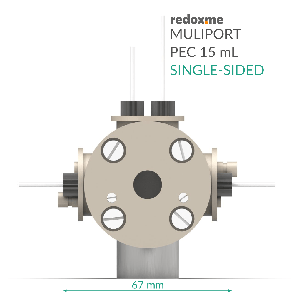 Multiport PEC 15 mL single-sided - Multiport Photo-electrochemical Cell, Electrochemical Products, Redox.me, MSE Supplies