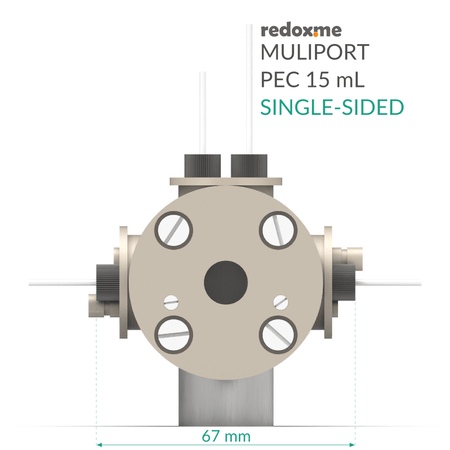 Multiport PEC 15 mL single-sided - Multiport Photo-electrochemical Cell, Electrochemical Products, Redox.me, MSE Supplies