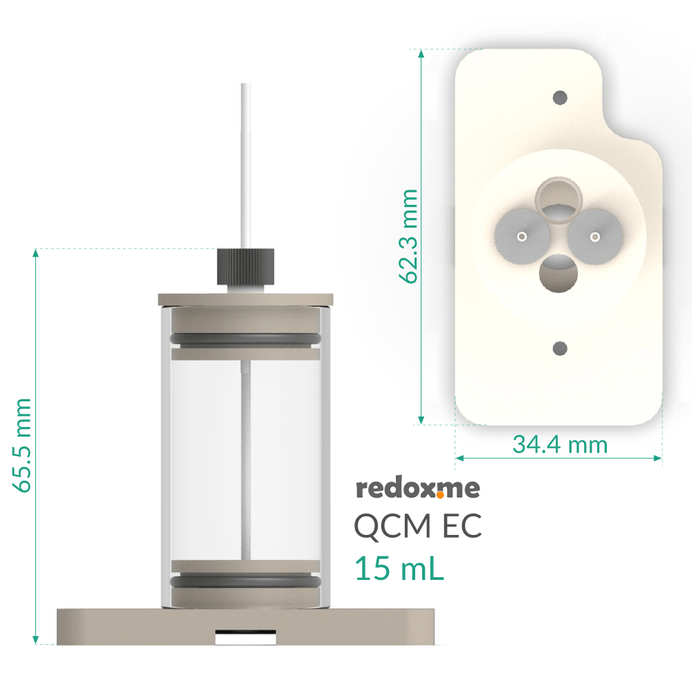 QCM EC BL 15 mL - Quartz Microbalance Electrochemical cell, Electrochemical Products, Redox.me, MSE Supplies