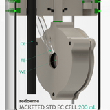 Jacketed standard electrochemical cell setup, Electrochemical Products, Redox.me, MSE Supplies