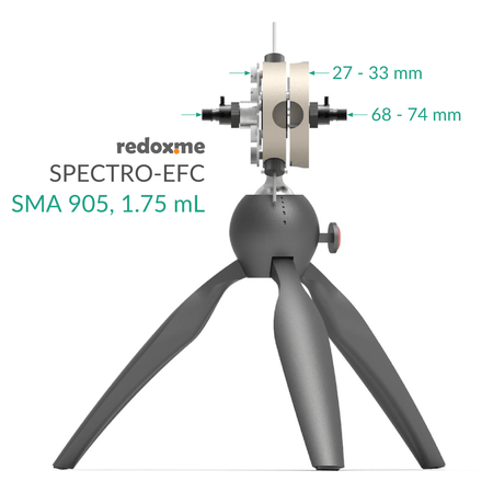 Optical fiber spectro-electrochemical flow cell setup, Electrochemical Products, Redox.me, MSE Supplies