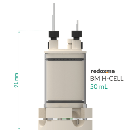 BM H-CELL 50 mL - Bottom Mount Electrochemical H-Cell 50 mL, Electrochemical Products, Redox.me, MSE Supplies