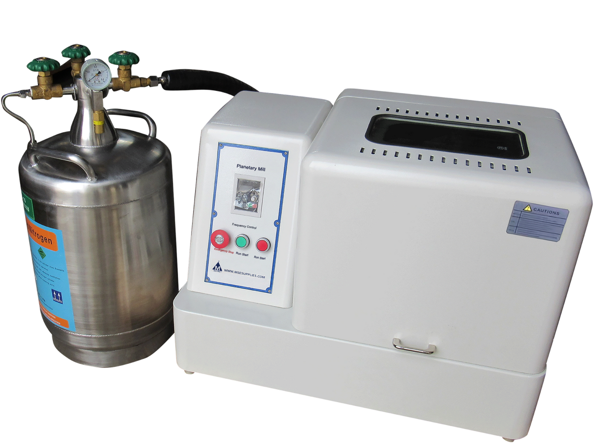 MSE PRO 0.4L High Energy Vertical Cryogenic Planetary Ball Mill with 15L Liquid Nitrogen Tank, Ball Mills, MSE Supplies LLC, MSE Supplies