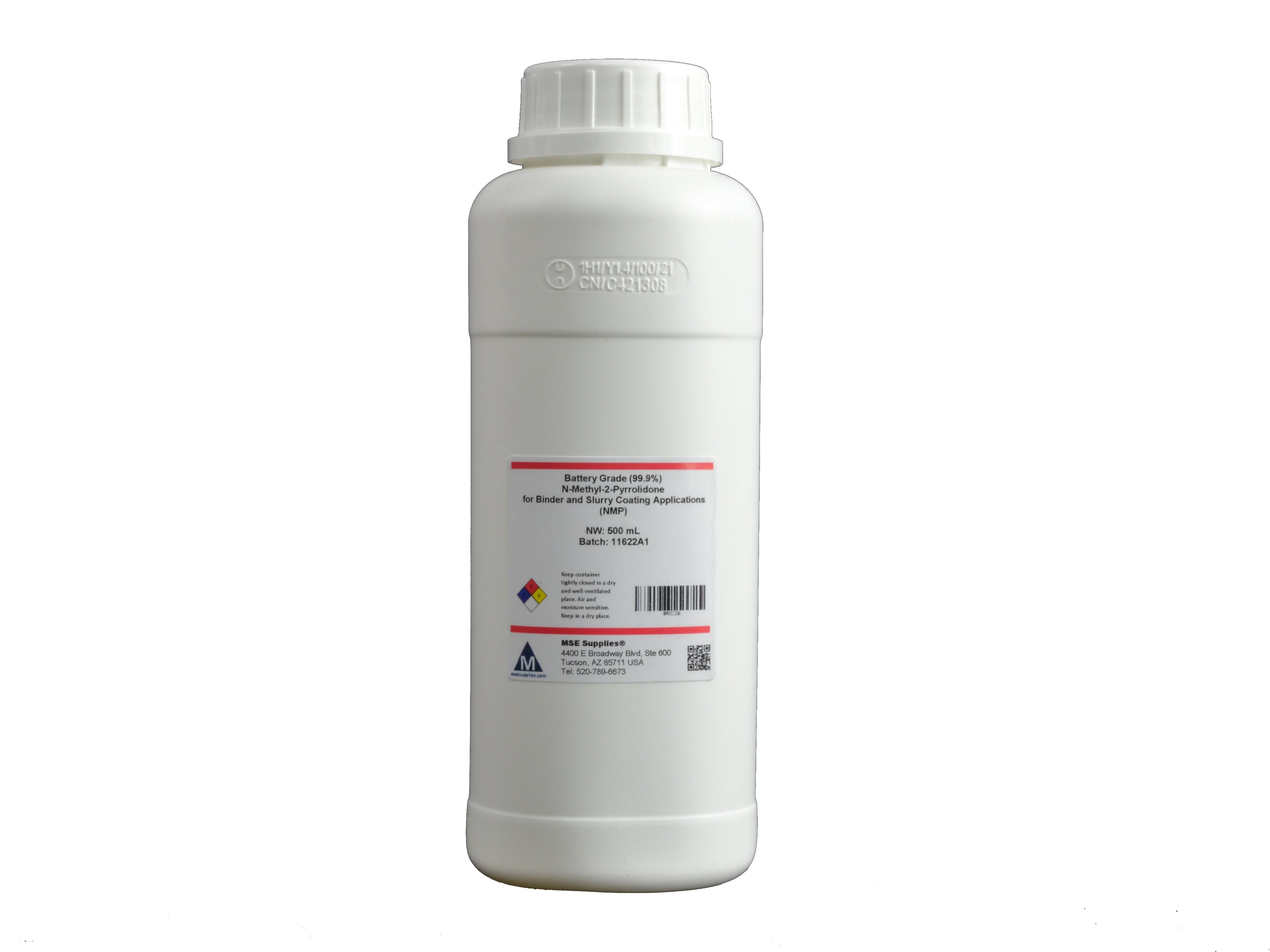 MSE PRO 500 mL/bottle, Battery Grade (99.9%) N-Methyl-2-pyrrolidone (NMP) for Binder and Slurry Coating Applications, Battery Consumables, MSE Supplies LLC, MSE Supplies