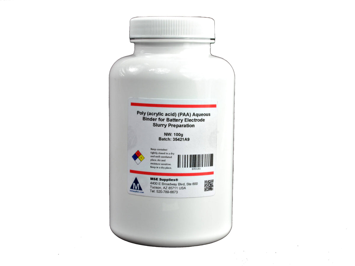MSE PRO 100g Poly(acrylic acid) (PAA) Aqueous Binder for Battery Electrode Slurry Preparation, Battery Consumables, MSE Supplies LLC, MSE Supplies