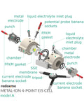 Metal-Ion 4-Point Electrochemical Impedance Spectroscopy Cell, Model A - MSE Supplies LLC