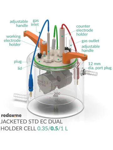 Jacketed Standard Electrochemical Dual Holder Cell Setup