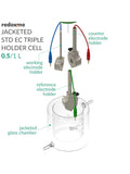 Jacketed Standard Electrochemical Triple Holder Cell Setup - MSE Supplies LLC