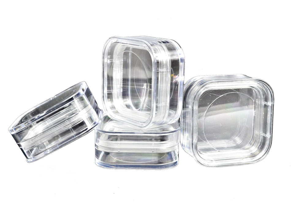 Pack of 4 MSE PRO Plastic Membrane Boxes (55x55x25 mm) for Delicate Materials Storage, Wafer Carrier Cases, MSE Supplies LLC, MSE Supplies