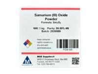 Samarium (III) Oxide (Sm<sub>2</sub>O<sub>3</sub>) 99.99% 4N Powder - MSE Supplies LLC
