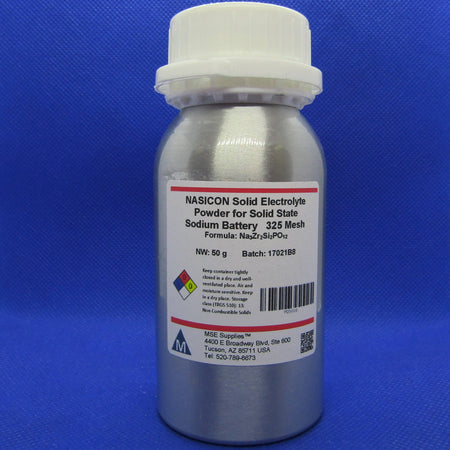 MSE PRO 50g NASICON Na<sub>3</sub>Zr<sub>2</sub>Si<sub>2</sub>PO<sub>12</sub> Solid Electrolyte for Solid State Sodium Battery, 325 mesh, Battery Consumables, MSE Supplies LLC, MSE Supplies