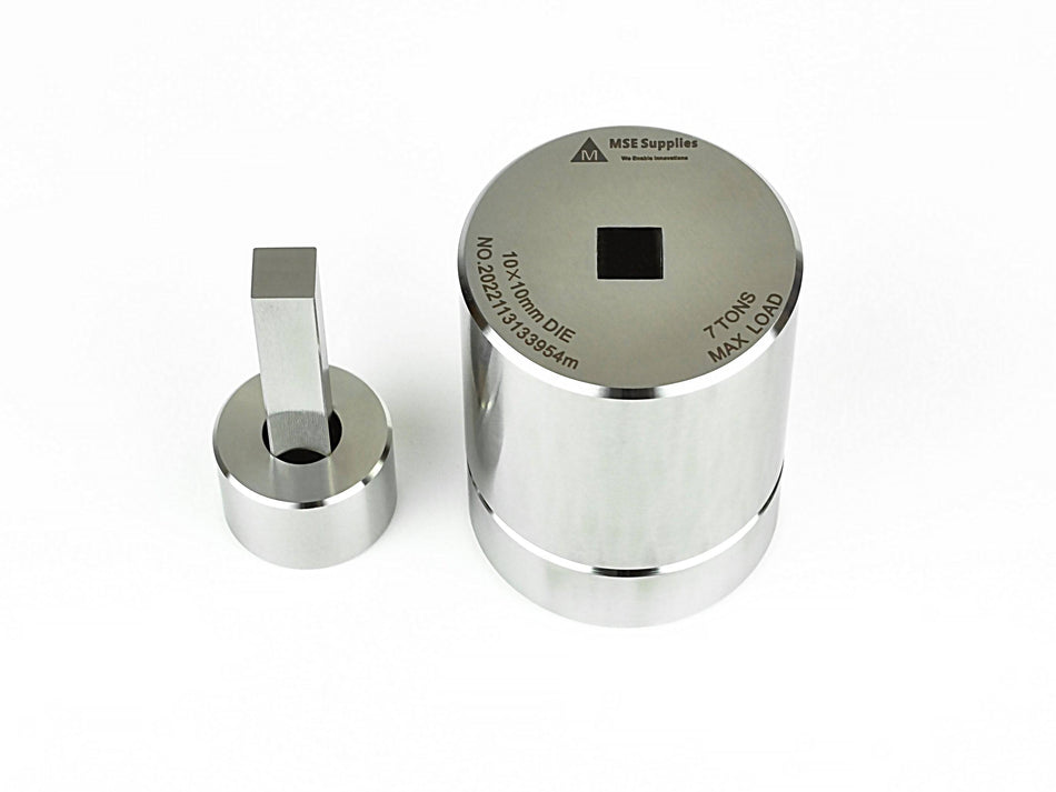 MSE PRO 10x10 mm Square Dry Pellet Pressing Die Set, Pellet Press Die Set, MSE Supplies LLC, MSE Supplies