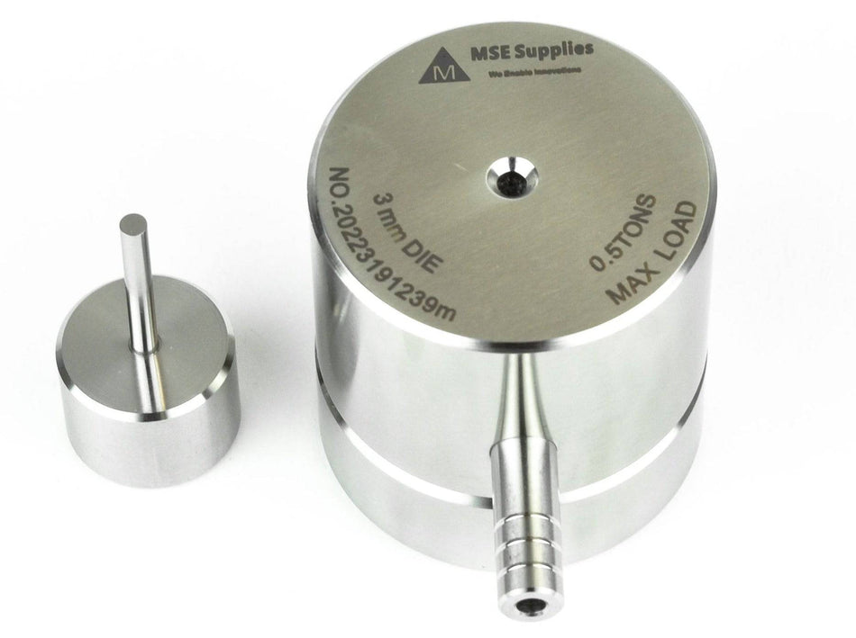 MSE PRO 3mm Diameter Dry Pellet Pressing Die Set, Pellet Press Die Set, MSE Supplies LLC, MSE Supplies